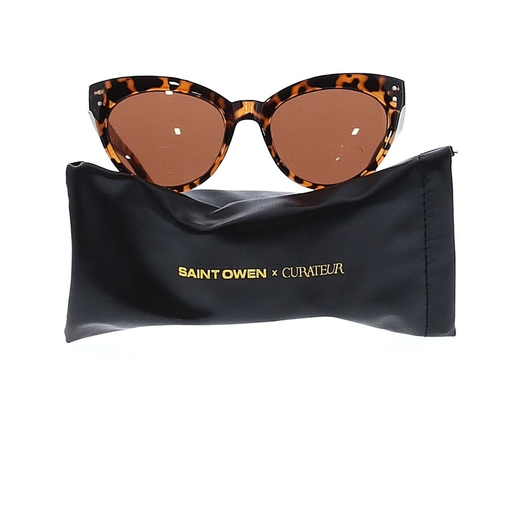 New. Saint Owen x Curateur Wylde tortoise sunglasses with case.